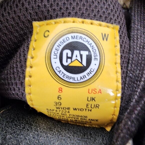 CAT Caterpillar Leather Combat Mid Calf Lace Up Boot Distressed Gray Size 8W - Picture 2 of 15